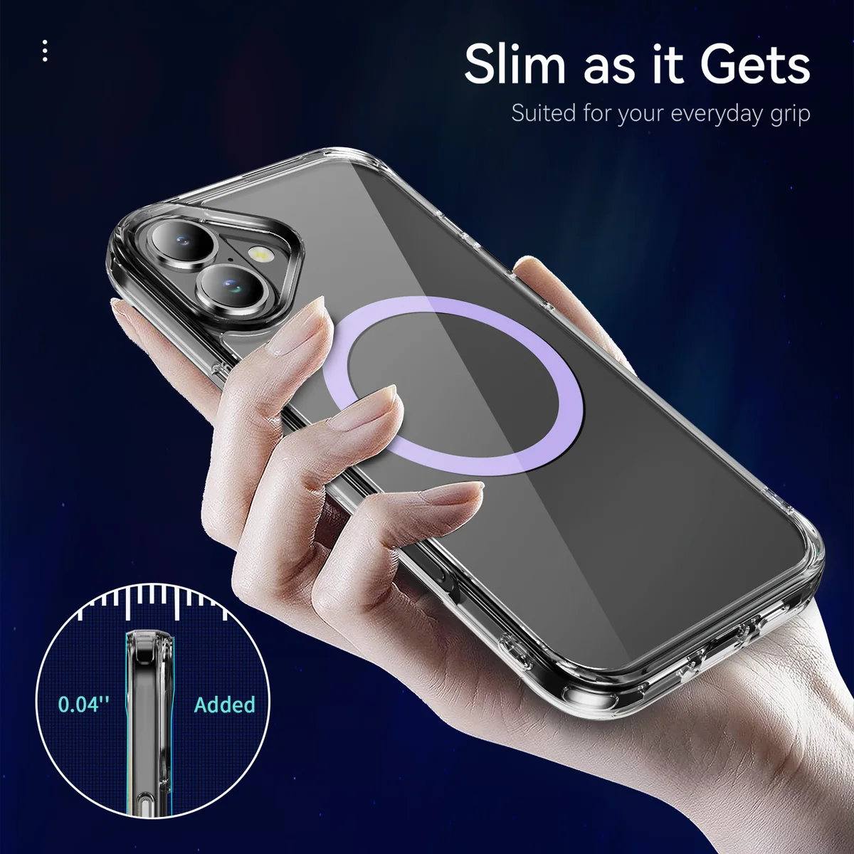 cross-border compatible with Apple IP16 Plus crystal-clear shockproof enamel finish magnetic ring imported from Germany anti-yellowing material phone case