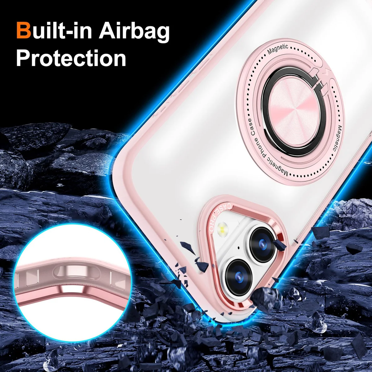 cross-border compatible with Apple iphone16 Keyin 360 magnetic attachment kickstand phone case direct manufacturer wireless charging