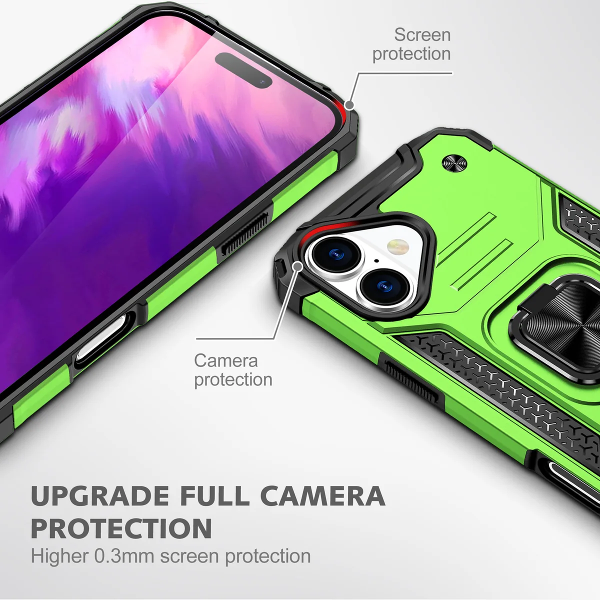 cross-border e-commerce compatible with Apple iPhone16 Kemeng armor shockproof phone case car mount 2-in-1