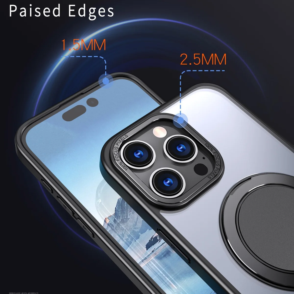 cross-border compatible with Apple iPhone16Pro Super Wing C style ring magnetic attachment phone case soft-touch case new arrival
