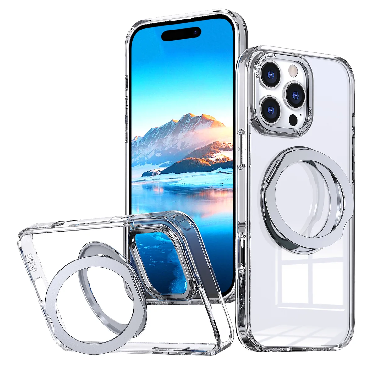cross-border compatible with Apple iPhone16Pro magnetic attachment phone case Germany Bayer 360 rotating kickstand Divine Wing B style