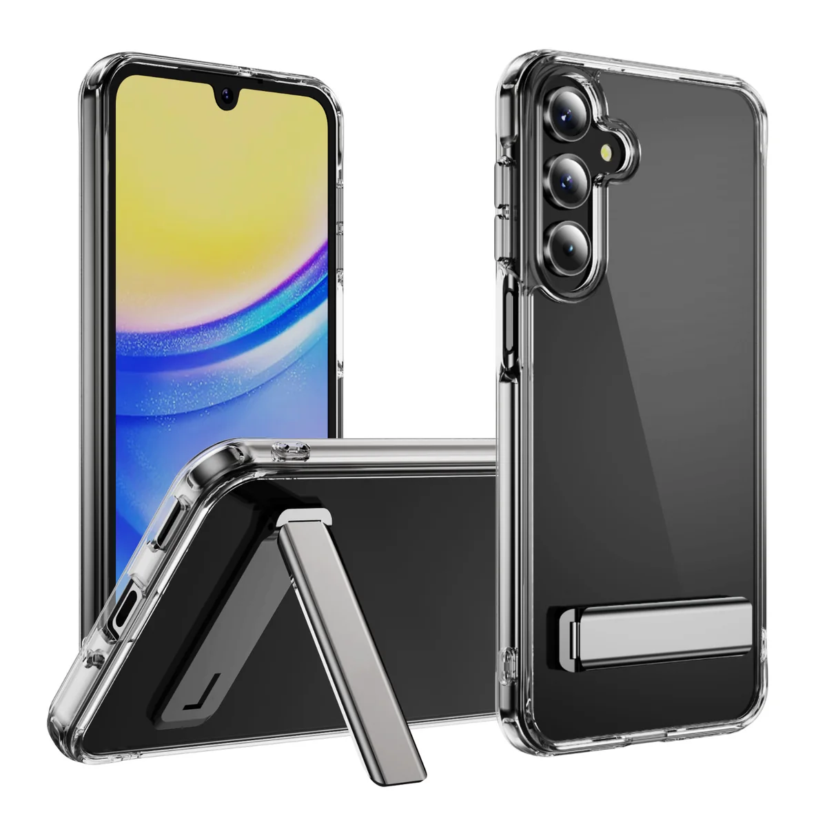 cross-border compatible with Samsung A16 5G crystal-clear shockproof 2.0 kickstand German anti-yellowing material phone case manufacturer