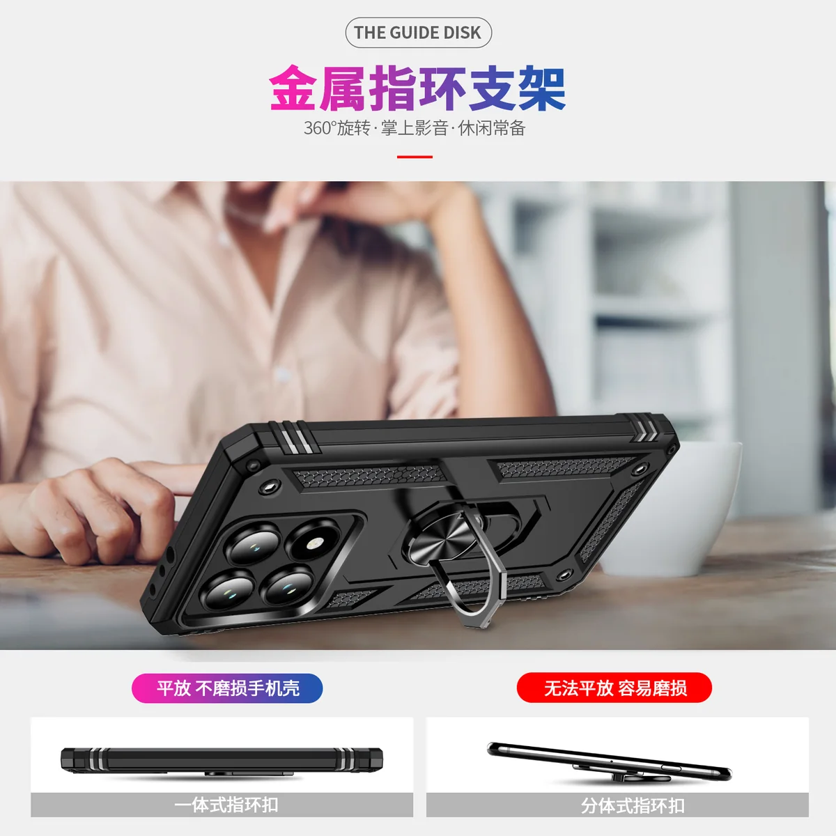 cross-border e-commerce compatible with Xiaomi 14T Trooper shockproof kickstand armor car-mount compatible phone case 2-in-1 manufacturer in stock