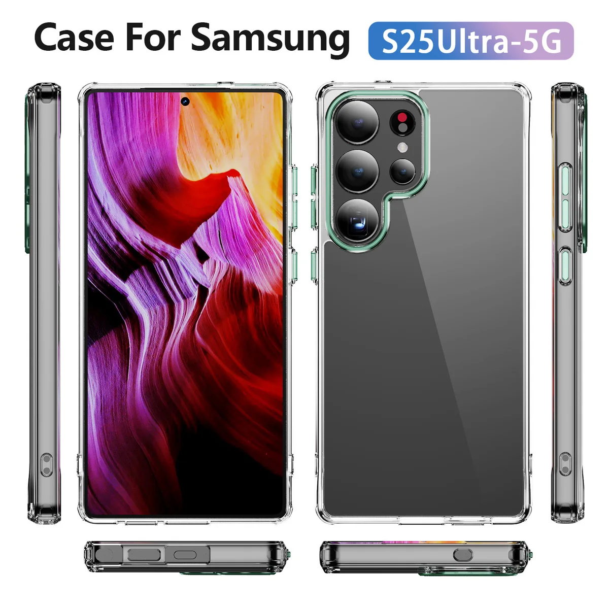 cross-border compatible with Samsung S25Ultra Phantom Series precision-cut camera lens protector phone case transparent case direct manufacturer