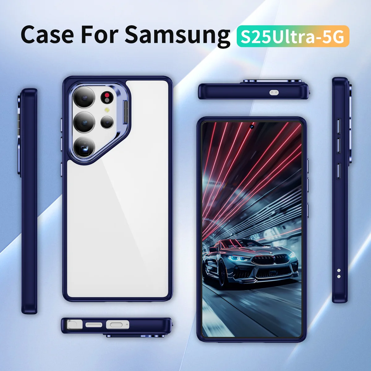 cross-border compatible with Samsung S25Ultra Sky Mirror metal camera-ring hinge kickstand landscape and portrait phone case