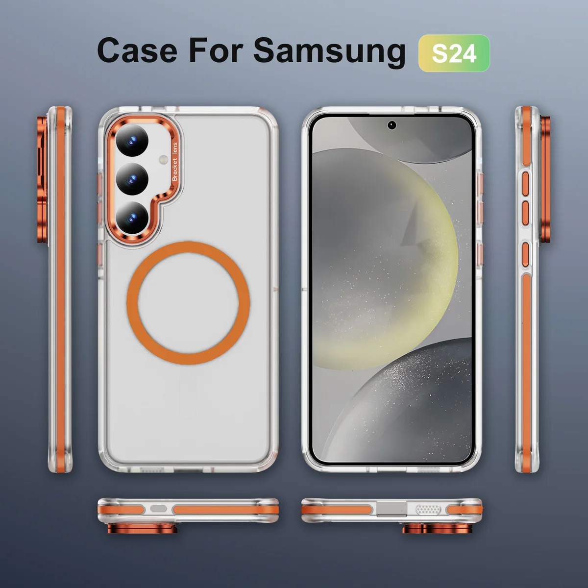 cross-border compatible with Samsung ASM S24 two-tone cloud pattern soft-touch magnetic ring shockproof kickstand phone case scratch-resistant fingerprint-resistant