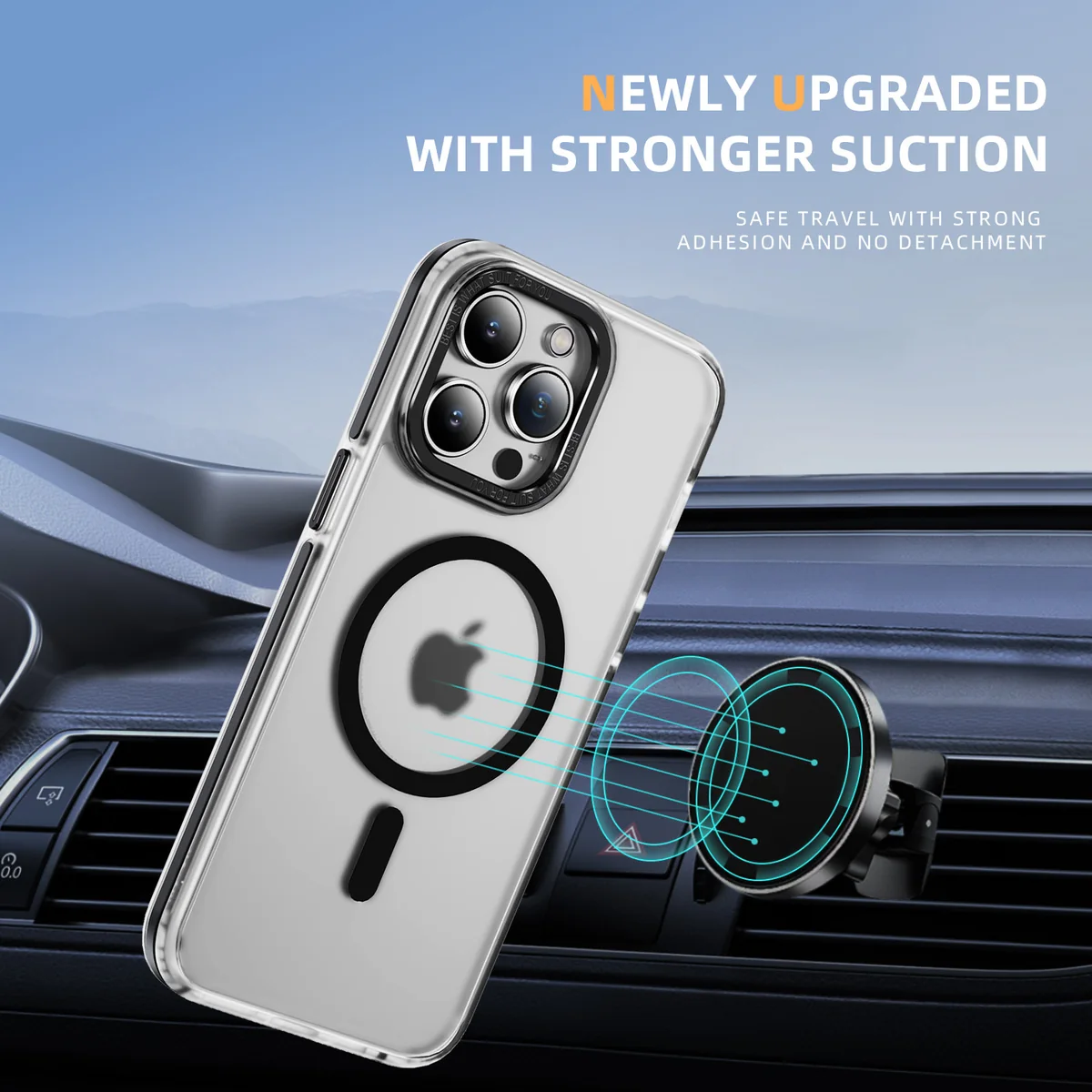 cross-border compatible with Apple iPhone15PRO two-tone cloud pattern soft-touch magnetic ring phone case wireless magnetic ring fingerprint-resistant