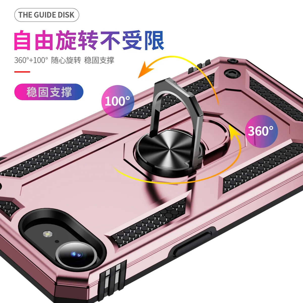 cross-border compatible with Apple iPhone 16E Trooper shockproof armor kickstand car-mount compatible phone case 2-in-1 TPU+PC
