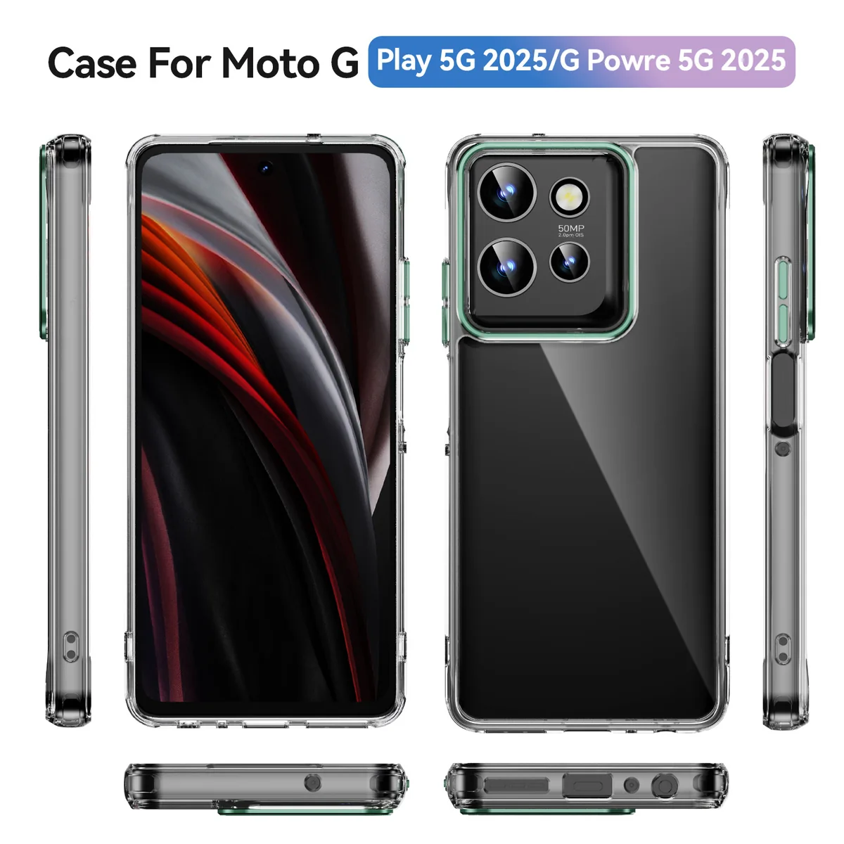 cross-border compatible with MOTO G PLAY 5G 2025 Phantom Series phone case transparent case shockproof wireless charging