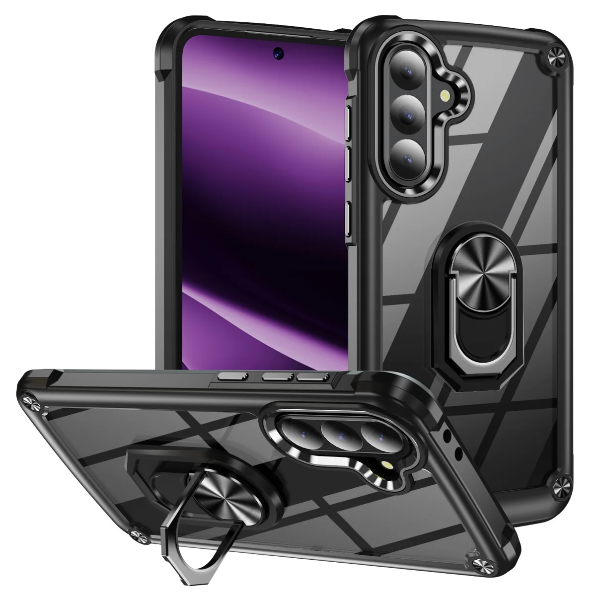 cross-border compatible with Samsung A56 5G Golden-Wing Bird with ring shockproof phone case car-mount compatible transparent case direct manufacturer