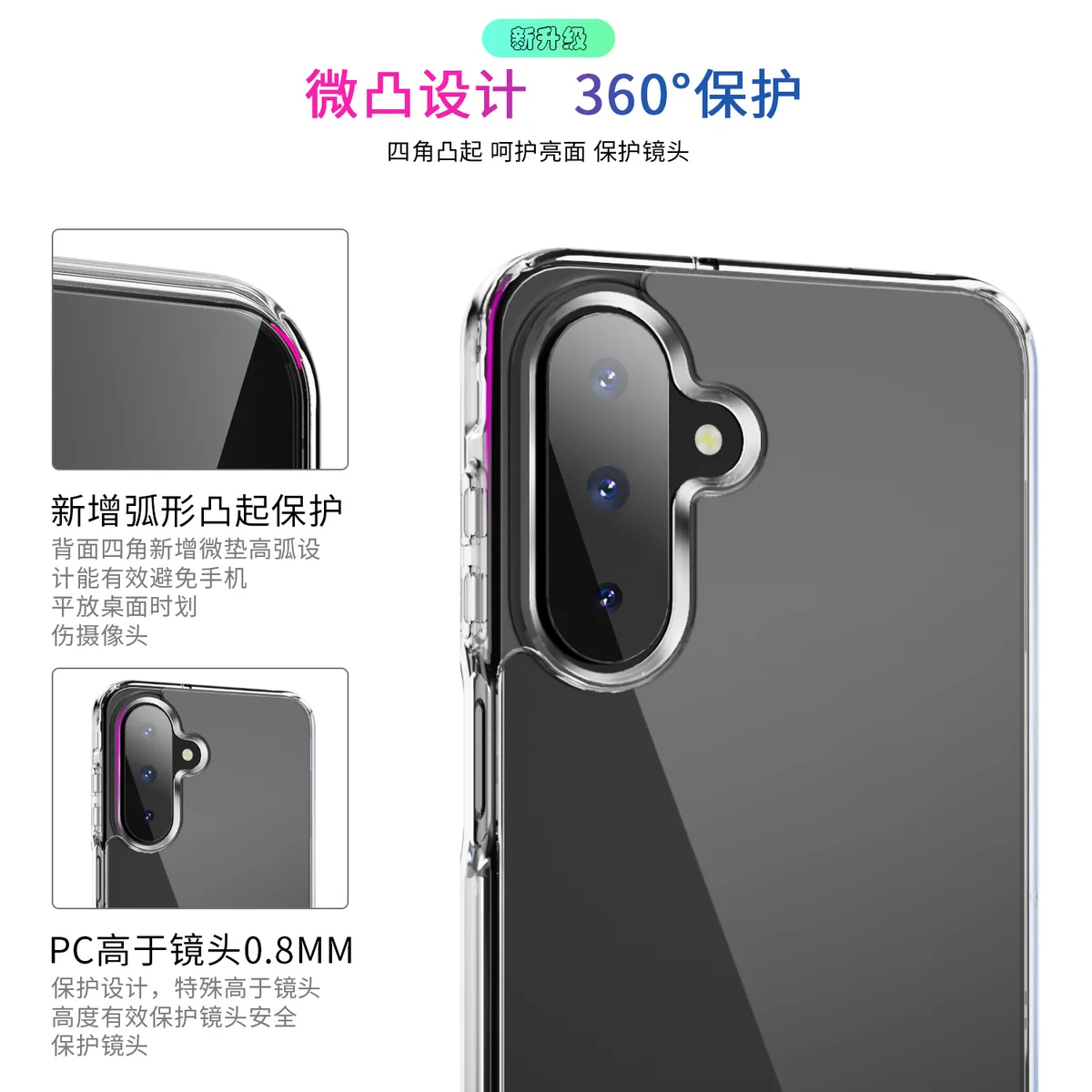 cross-border compatible with Samsung A26 5G minimalist crystal-clear shockproof phone case ultra-clear scratch-resistant wear-resistant transparent case manufacturer