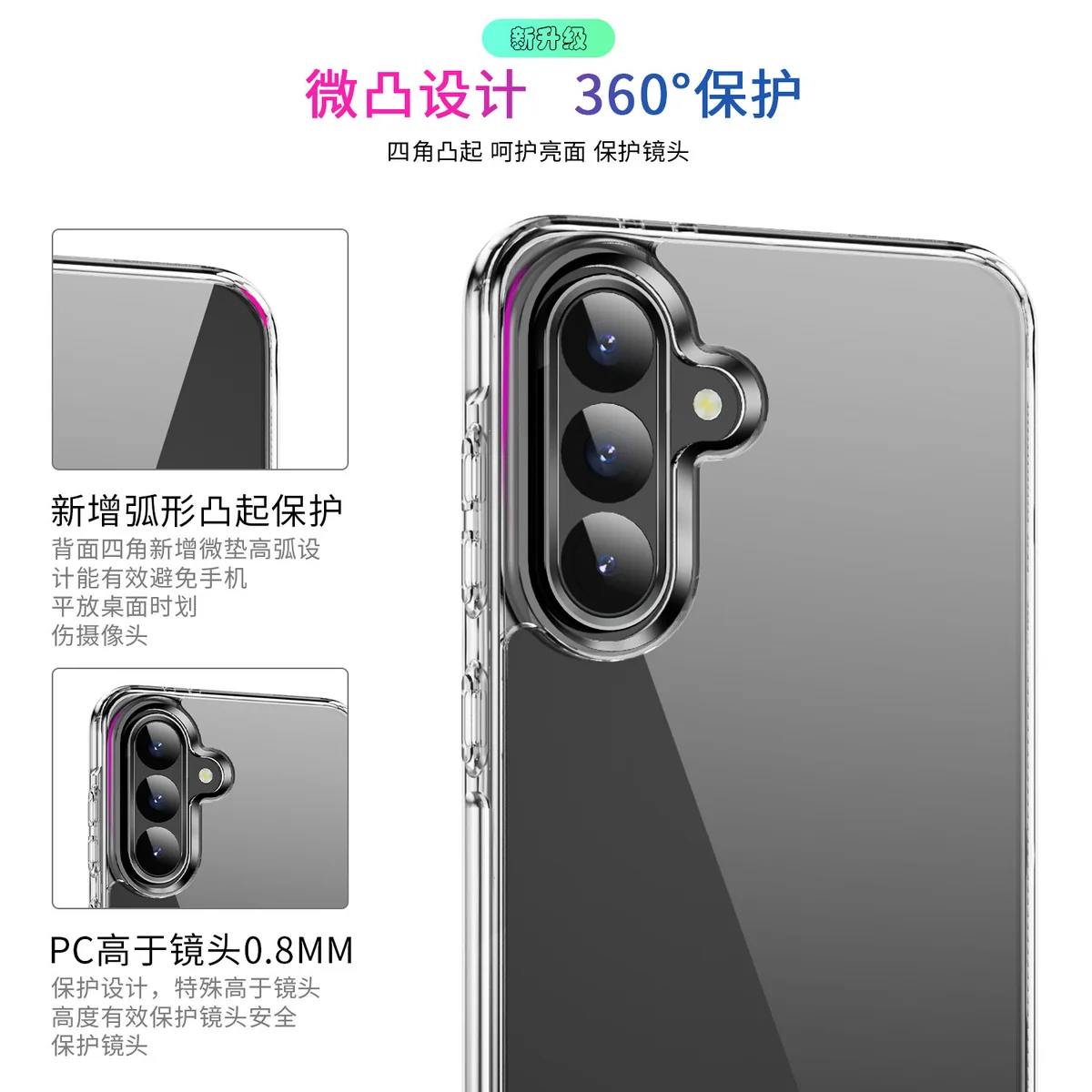 cross-border compatible with Samsung A36 5G minimalist crystal-clear shockproof phone case ultra-clear scratch-resistant wear-resistant transparent case manufacturer