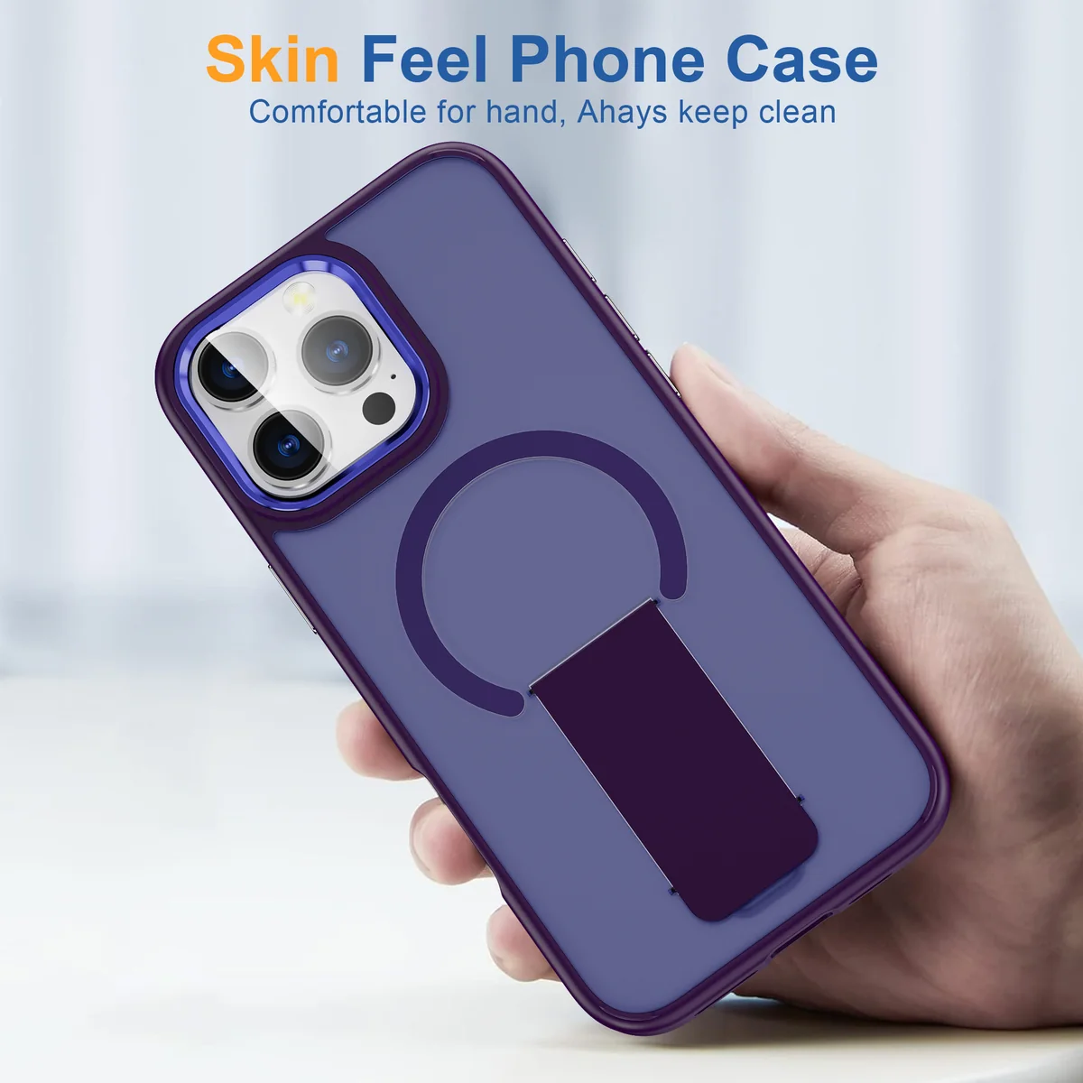 cross-border compatible with IPH16 Pro Space case kickstand hidden kickstand wireless fast charging soft-touch case