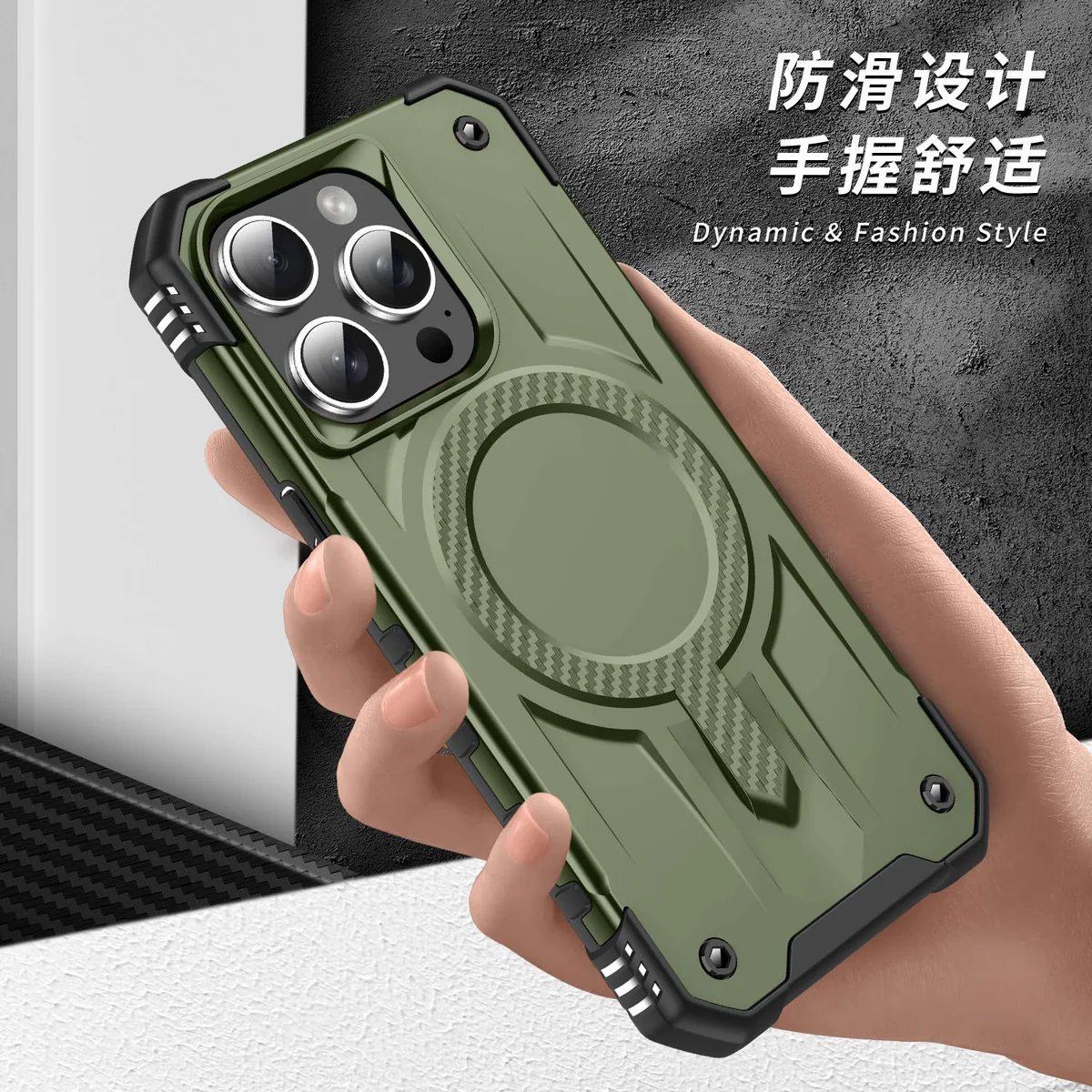 cross-border compatible with IP15pro Starship magnetic car-mount compatible reinforced corner air cushions wireless charging phone case direct source factory