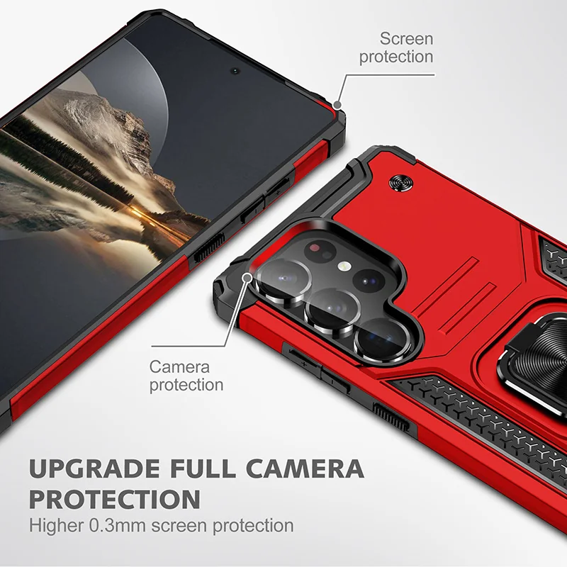 cross-border e-commerce compatible with Samsung S25 Ultra Kemeng armor shockproof phone case car mount direct manufacturer
