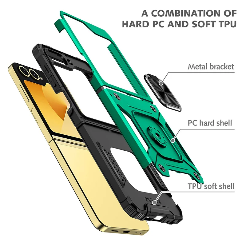cross-border e-commerce compatible with Samsung Z Flip 6 Kemeng armor shockproof phone case car mount direct manufacturer