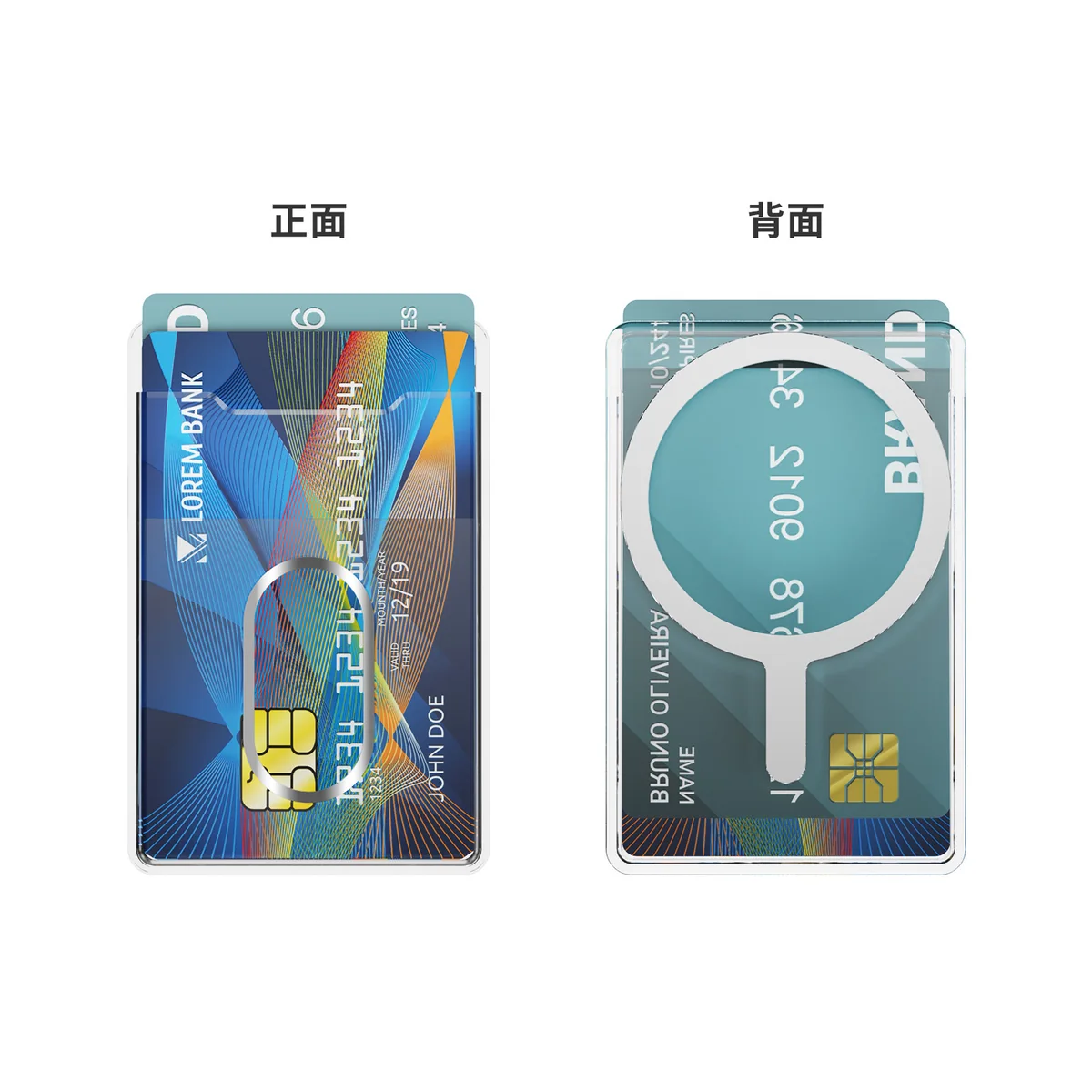 vertical card slot B style magnetic ring dual-card PC scratch-resistant ultra-clear ultra-thin feel phone case accessories magnetic attachment compatible with Apple Samsung