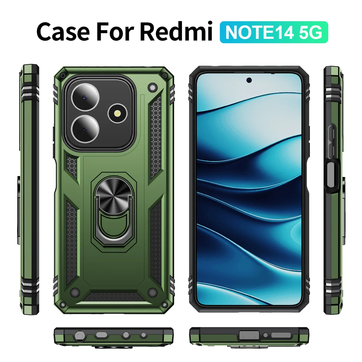 cross-border compatible with Redmi note14 5G Trooper shockproof armor kickstand phone case magnetic attachment car-mount compatible
