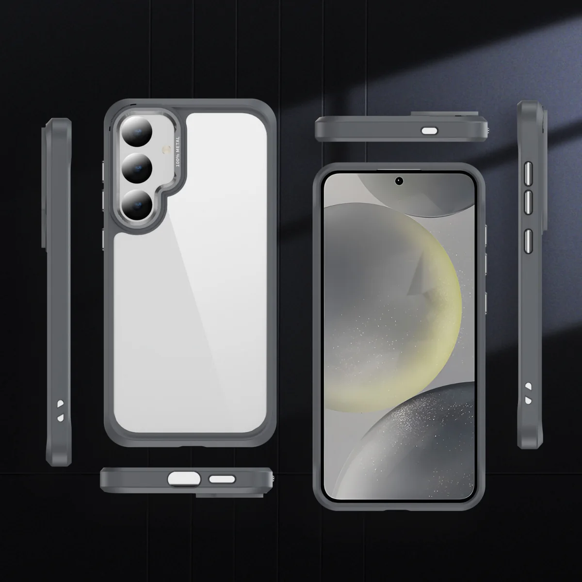 cross-border compatible with Samsung S24plus camera lens guard ultra-clear scratch-resistant phone case wireless charging built-in lanyard opening