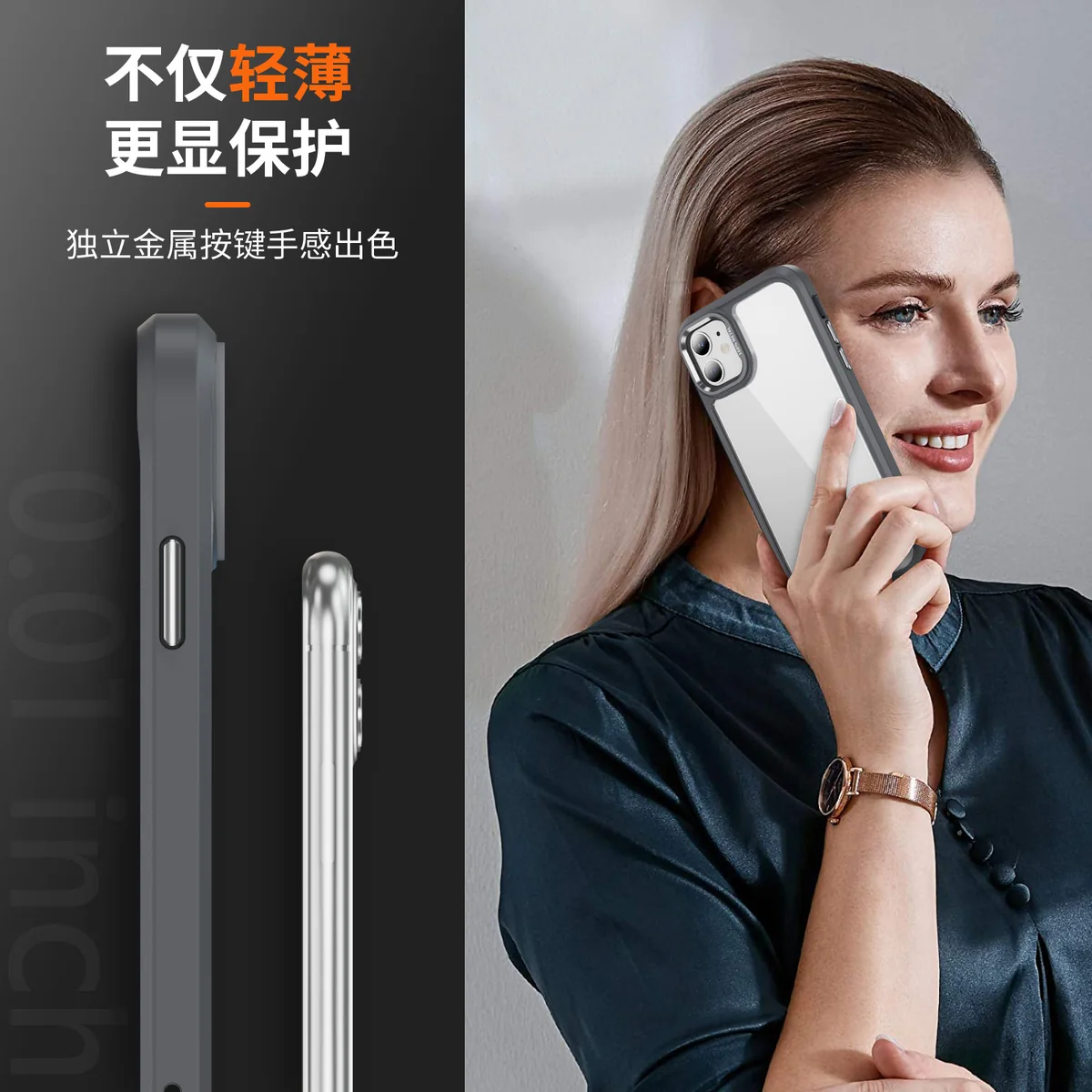 cross-border compatible with IP12 camera lens guard ultra-clear scratch-resistant phone case wireless charging built-in lanyard opening direct manufacturer