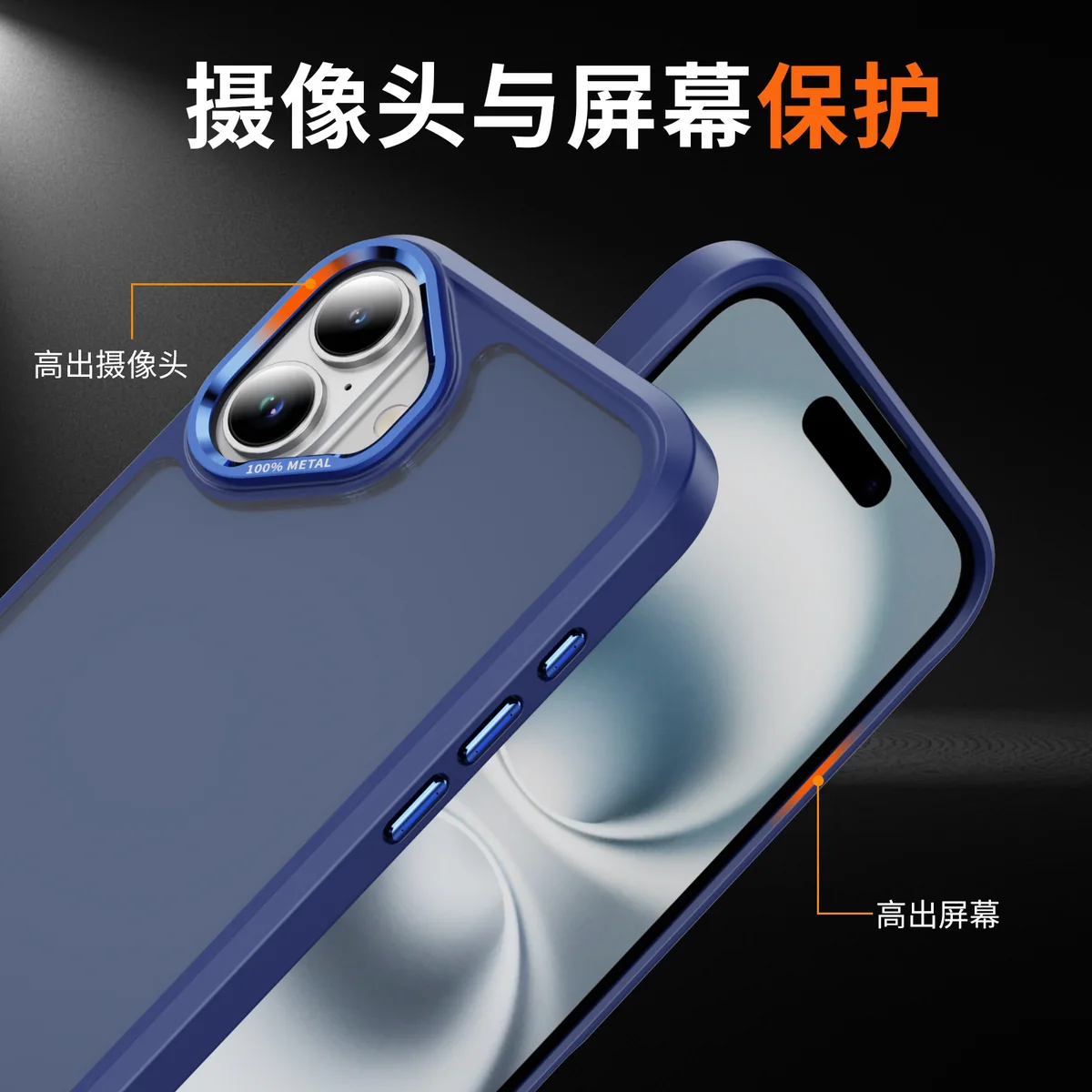 cross-border compatible with IP16 Plus camera lens guard soft-touch phone case wireless charging scratch-resistant shockproof fingerprint-resistant