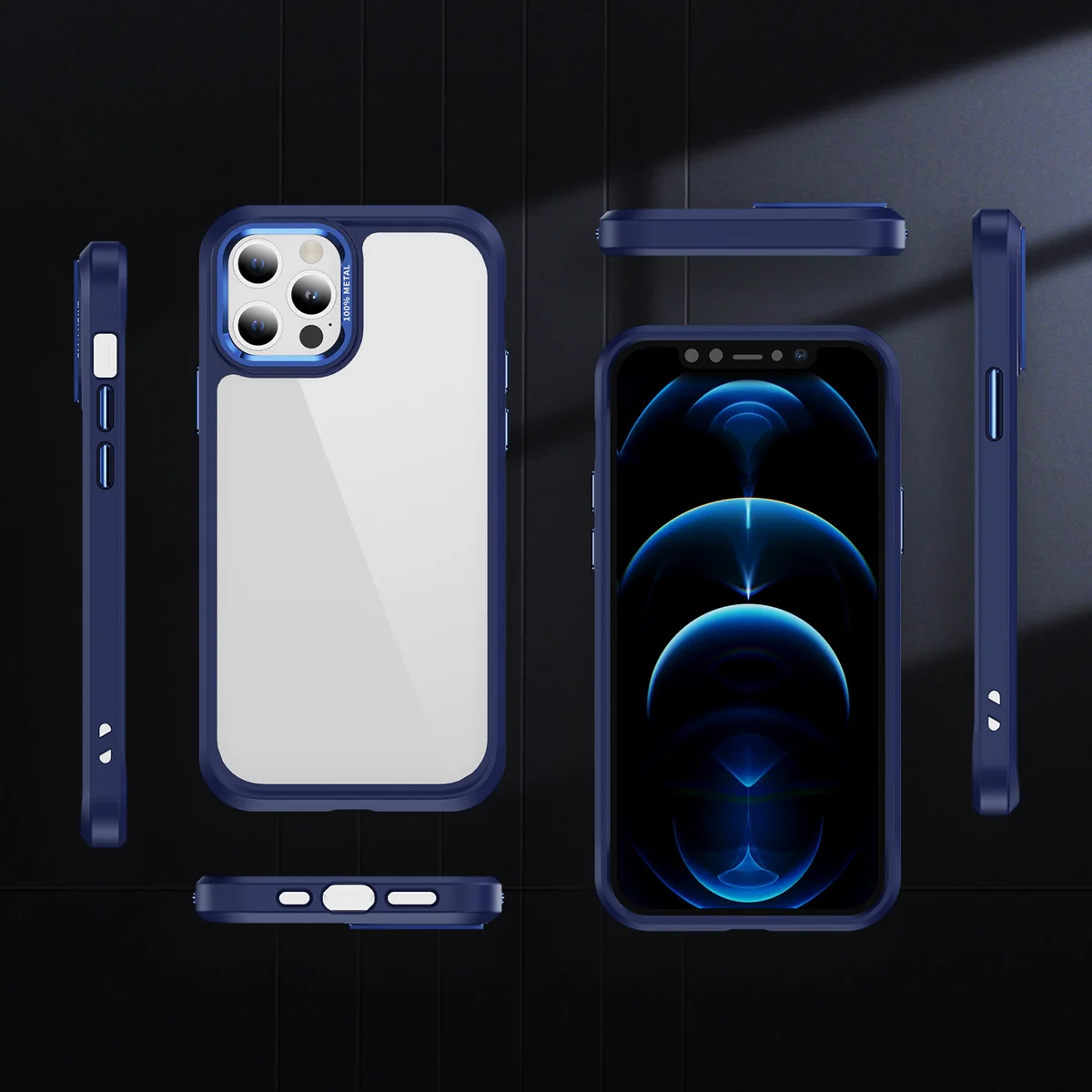 cross-border compatible with IP12 Pro camera lens guard ultra-clear scratch-resistant phone case wireless charging built-in lanyard opening