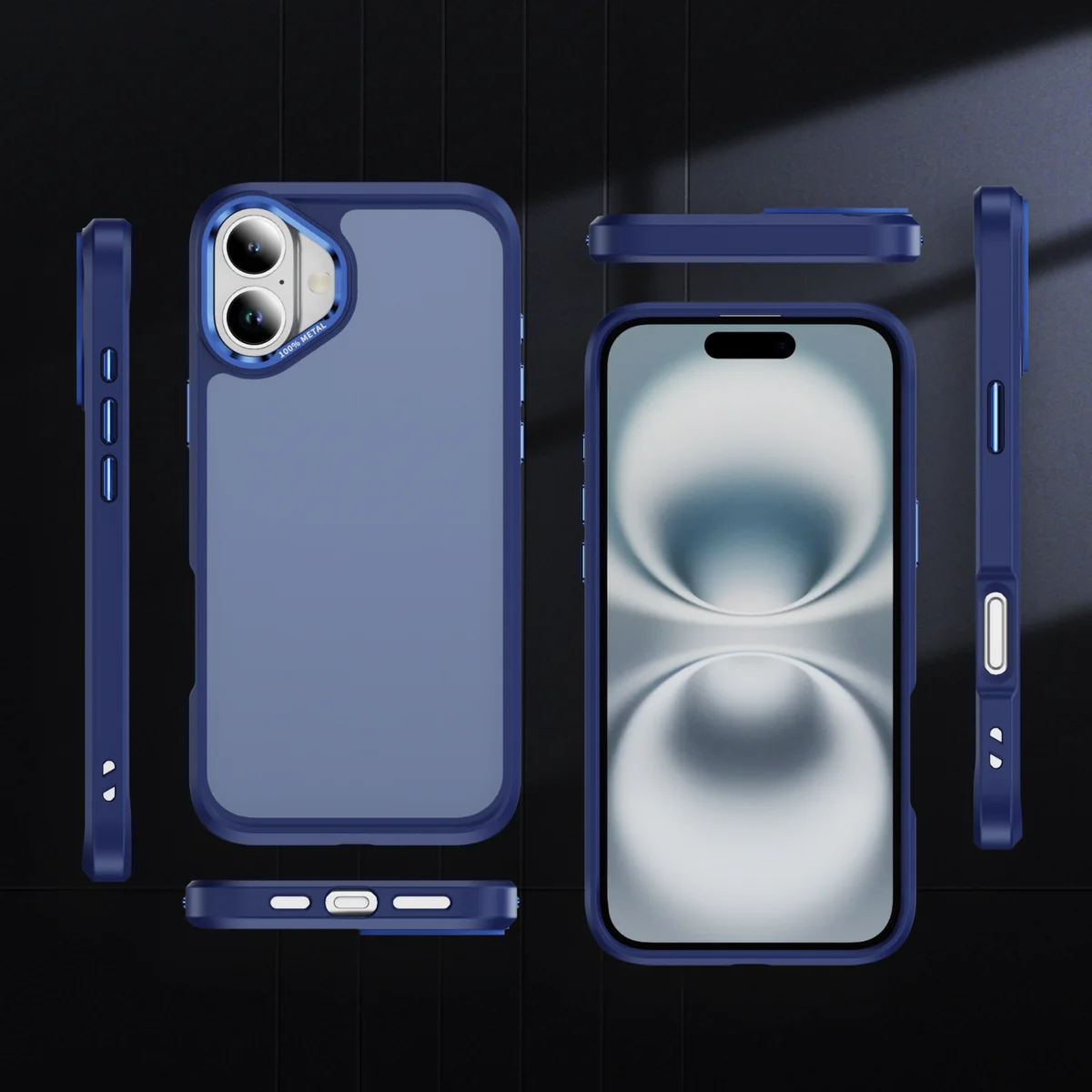 cross-border compatible with Apple IP16 camera lens guard soft-touch phone case wireless charging scratch-resistant shockproof fingerprint-resistant