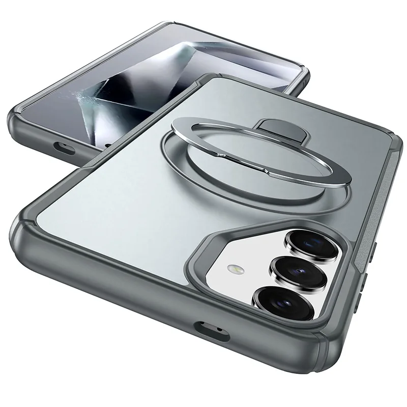 cross-border compatible with Samsung S24 integrated Warrior open buttons magnetic attachment foldable ring kickstand phone case