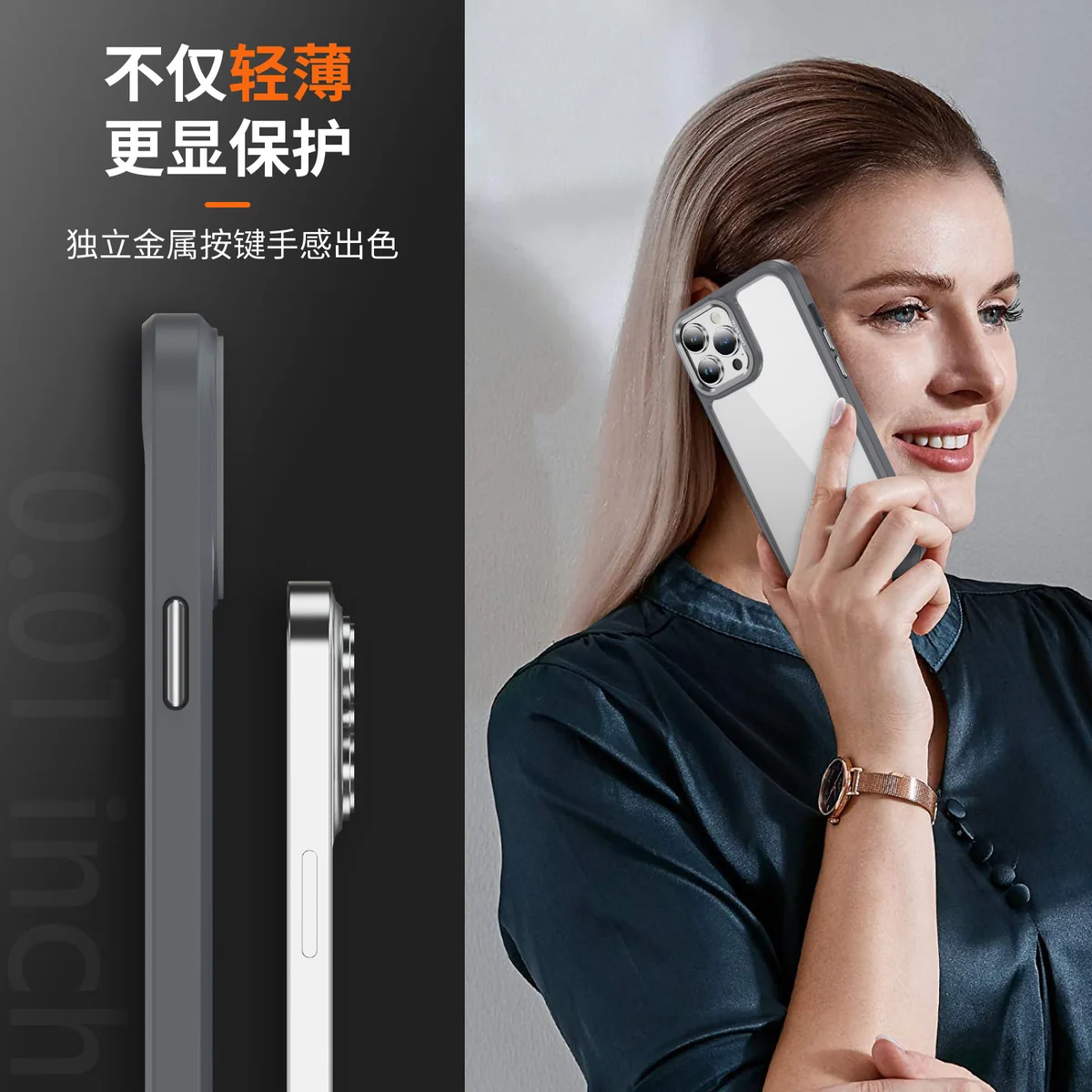 cross-border compatible with iPhone13 Pro camera lens guard ultra-clear scratch-resistant phone case wireless charging scratch-resistant wear-resistant