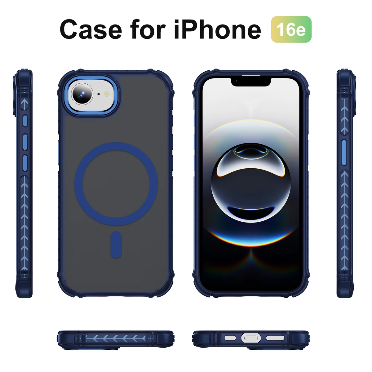 cross-border compatible with Apple iPhone16E rainbow 1 No. soft-touch magnetic ring phone case wireless charging soft-touch case