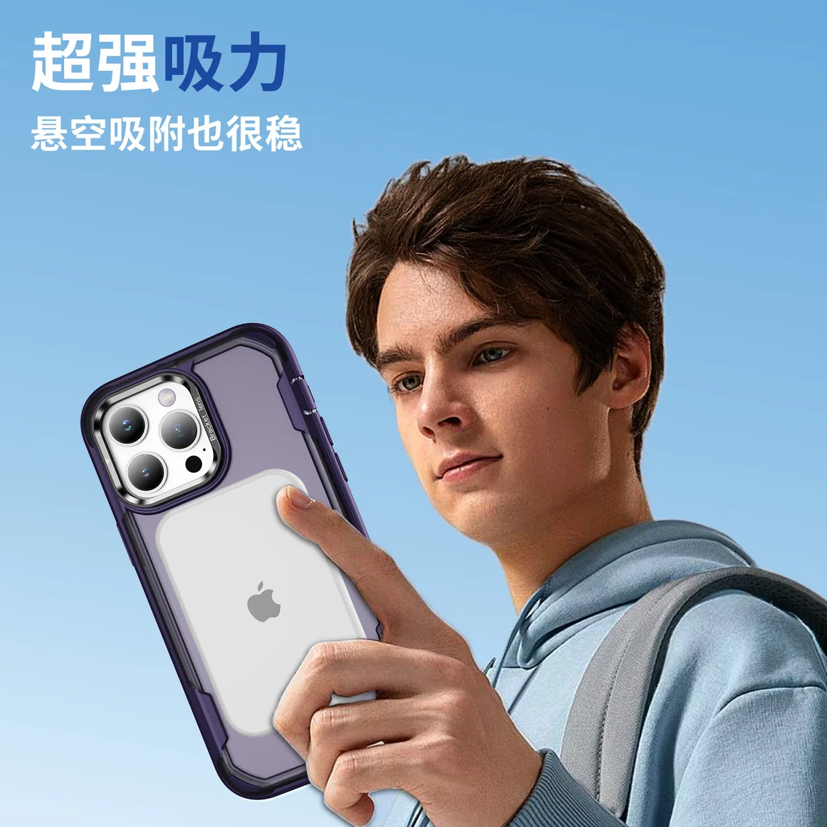 cross-border compatible with Apple IP14PRO rugged triple protection magnetic attachment camera-ring kickstand wireless charging soft-touch phone case
