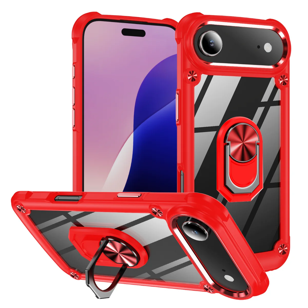 cross-border compatible with iPhone 17Air Golden-Wing Bird with ring shockproof phone case car-mount compatible transparent case direct manufacturer