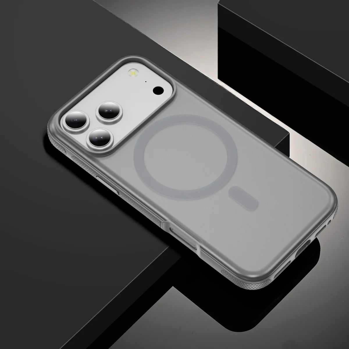 cross-border compatible with Apple iPhone17Pro kickstand case flat soft-touch magnetic ring phone case PC case wireless charging