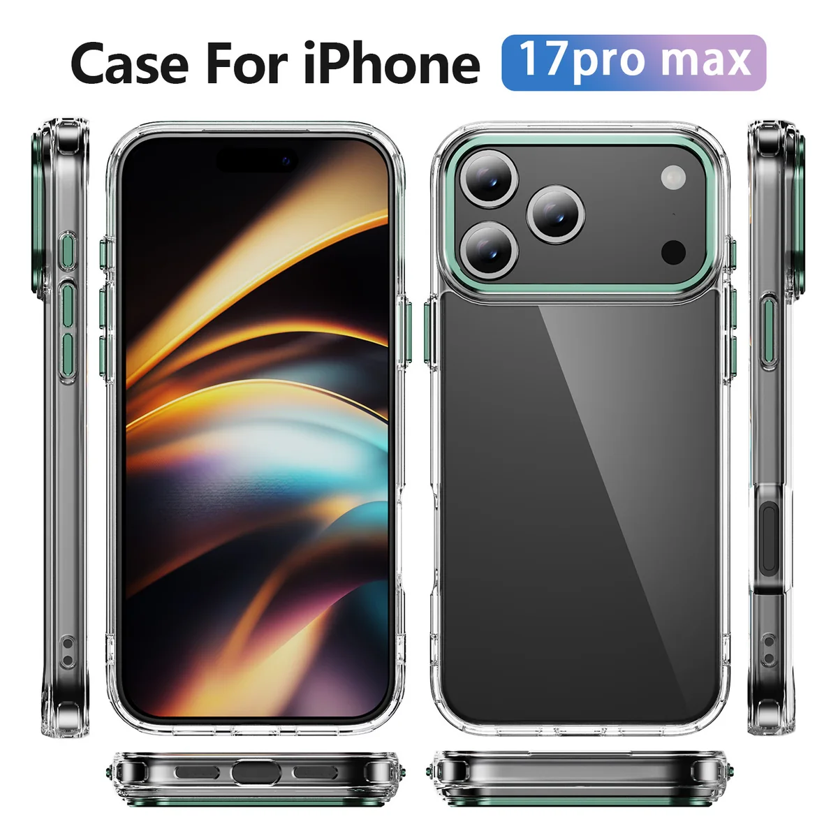 cross-border compatible with iPhone17Pro Max Phantom Series 2.0 non-yellowing phone case transparent case wireless charging
