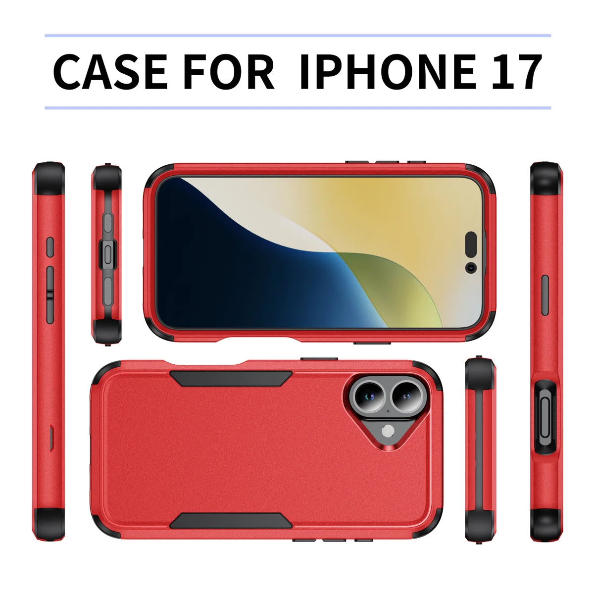 cross-border e-commerce compatible with Apple iPhone 17 Commuter shockproof 3-in-1 wireless charging phone case in stock