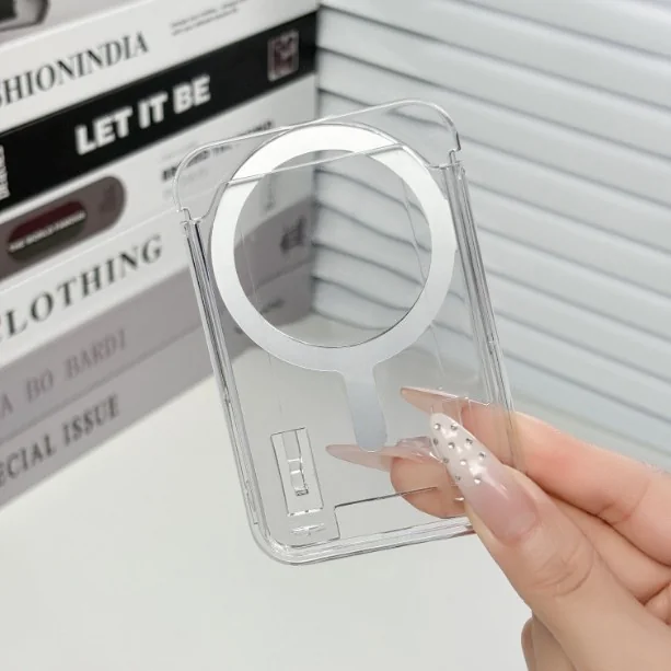 simple card holder dual-card PC scratch-resistant fully adjustable phone case accessories magnetic attachment compatible with Apple Samsung