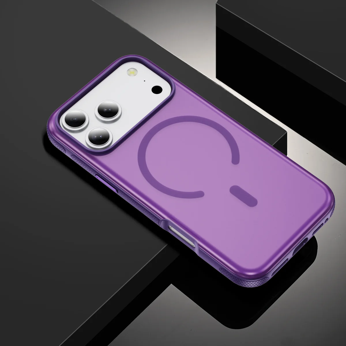 cross-border compatible with Apple IP17Pro Max kickstand case flat soft-touch magnetic ring phone case PC case wireless charging