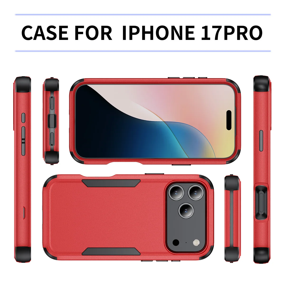 cross-border e-commerce compatible with Apple iPhone 17Pro Commuter shockproof 3-in-1 wireless charging phone case