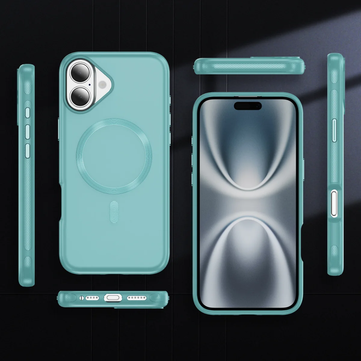 cross-border compatible with Apple iPhone16 kickstand case original-style CD texture magnetic attachment shockproof phone case soft-touch PC case