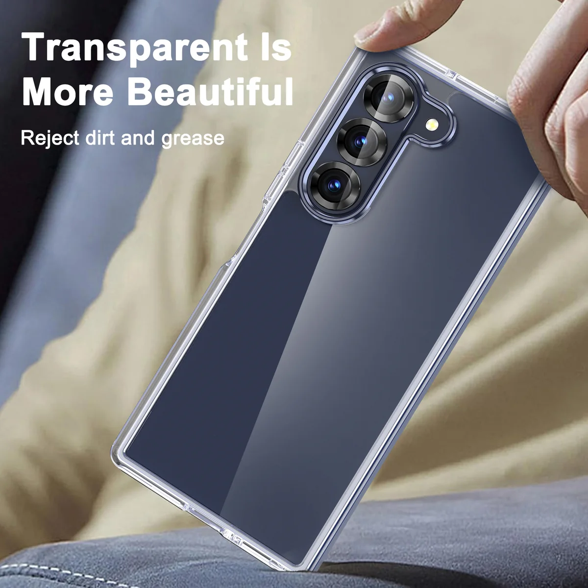 cross-border compatible with Samsung Z Fold 6 foldable one-piece case phone case Bayer anti-yellowing changing ultra-clear Z Fold 7