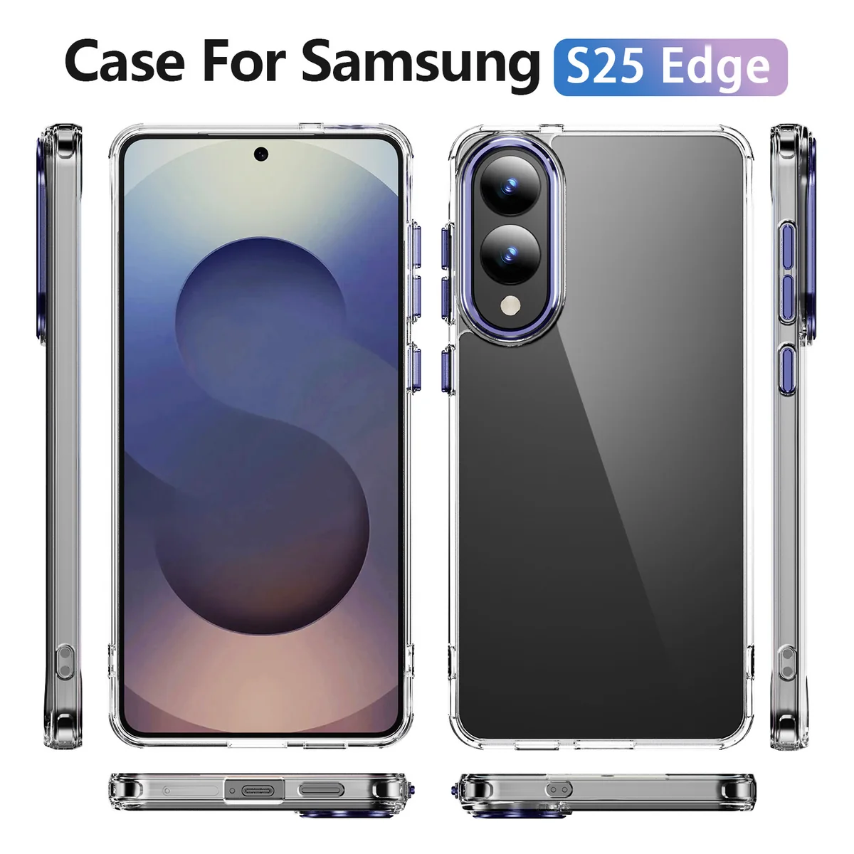 cross-border compatible with Samsung S25edge Phantom Series 2.0 ultra-clear ultra-thin feel phone case transparent case wireless charging