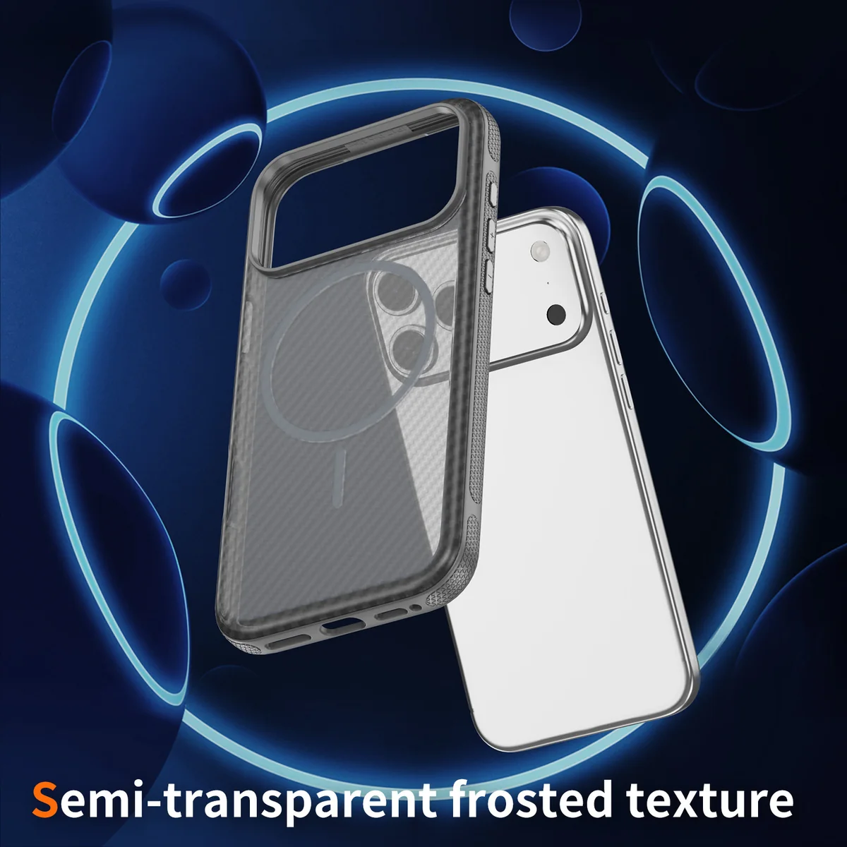 cross-border compatible with iPhone17Pro kickstand case carbon-fiber texture soft-touch slim magnetic ring shockproof phone case PC case scratch-resistant