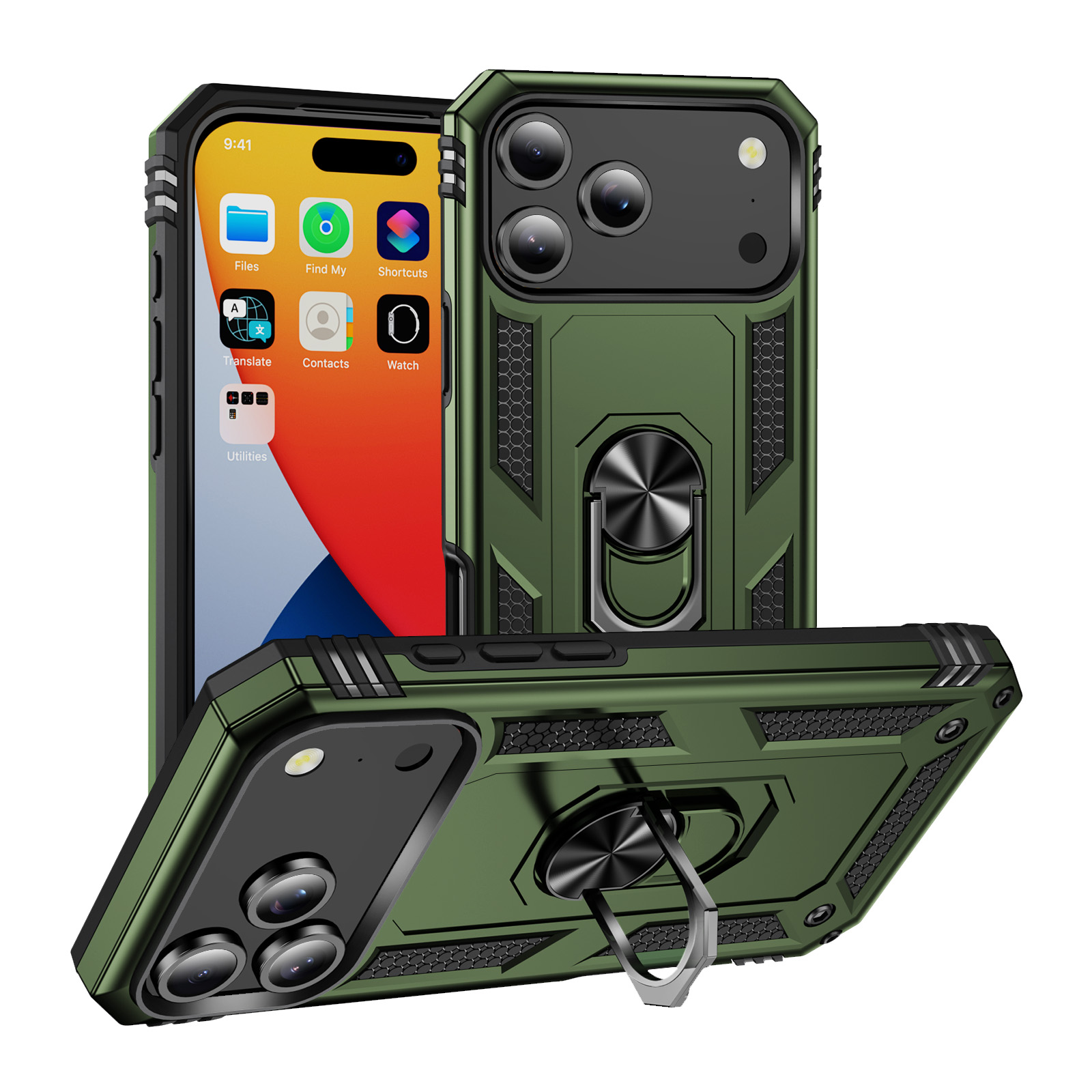 Rugged Ring-Stand Phone Case with Sliding Camera Cover - Image 2