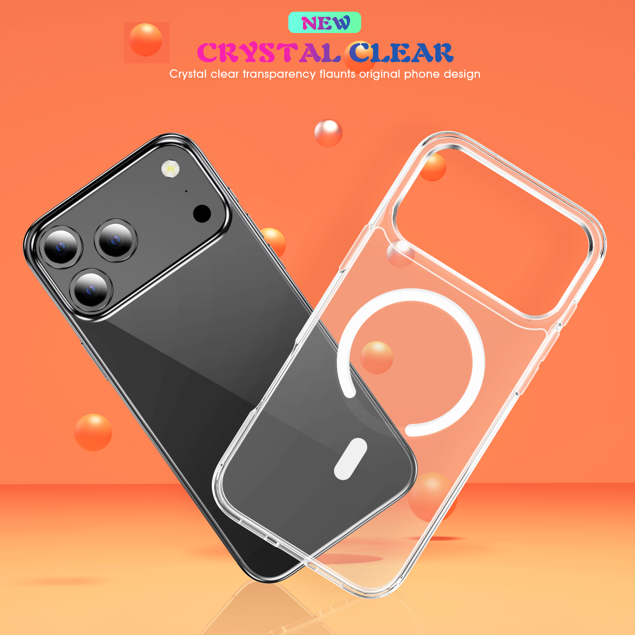Clear TPU + Acrylic Shockproof Phone Case