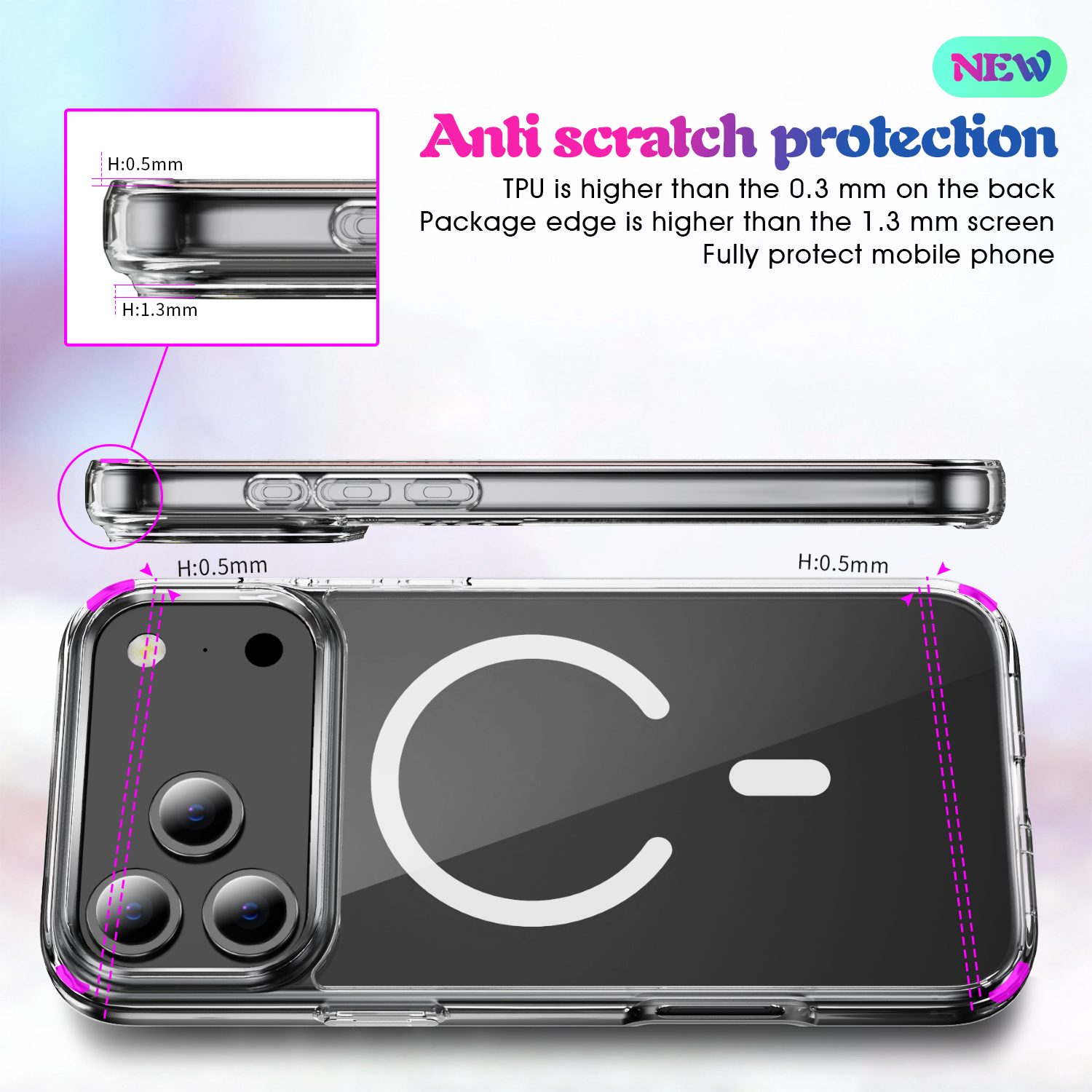 Clear TPU + Acrylic Shockproof Phone Case - Image 4