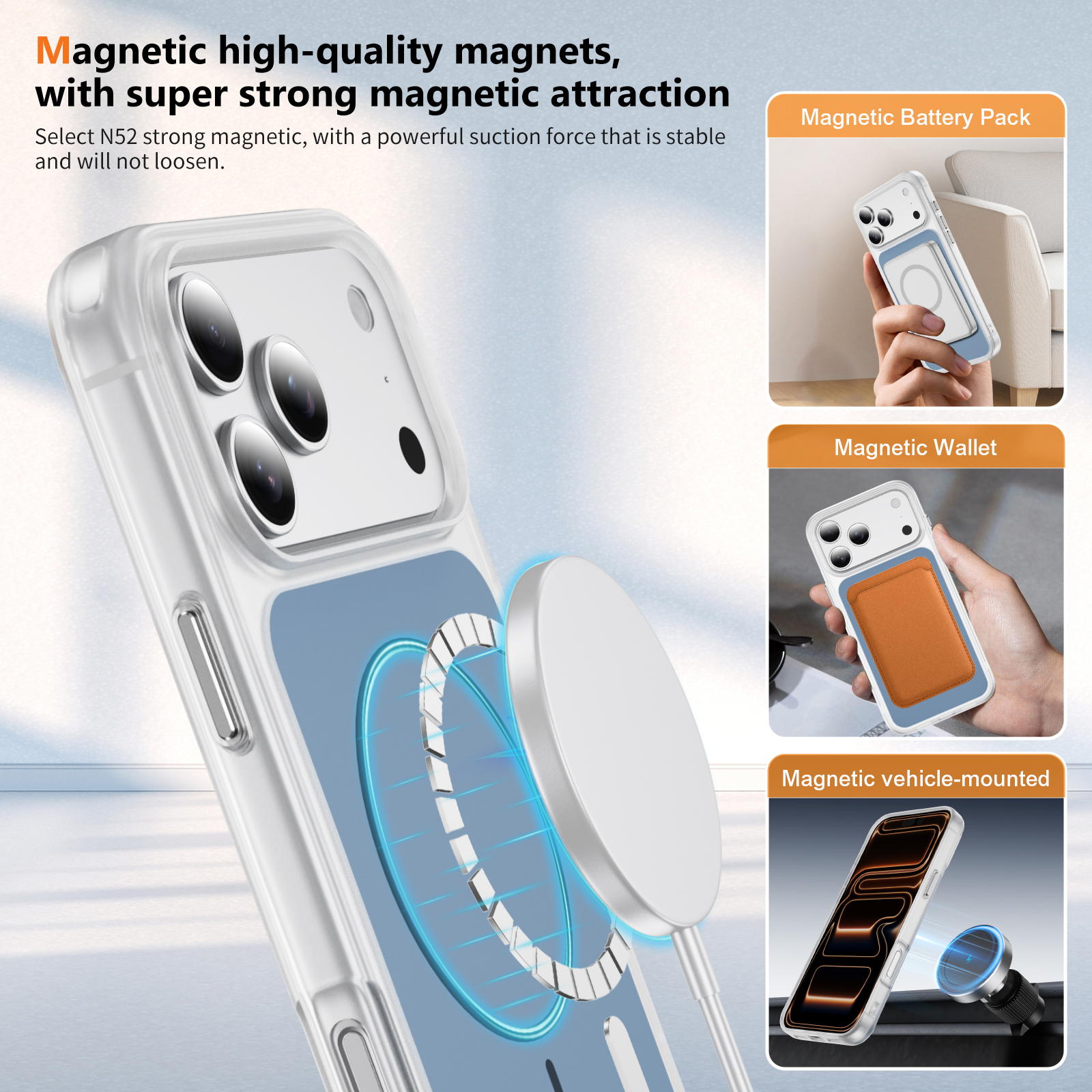 Soft-Touch Magnetic Shockproof TPU + PC Phone Case - Image 2