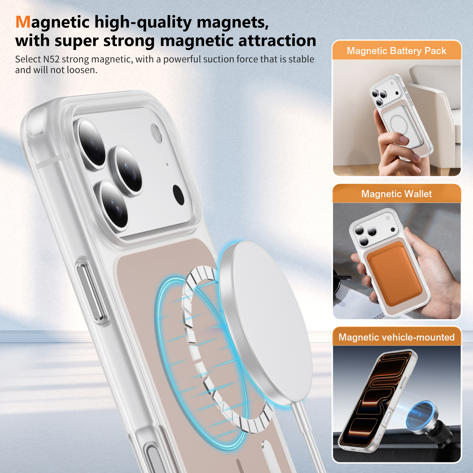 Soft-Touch Magnetic Shockproof TPU + PC Phone Case - Image 4