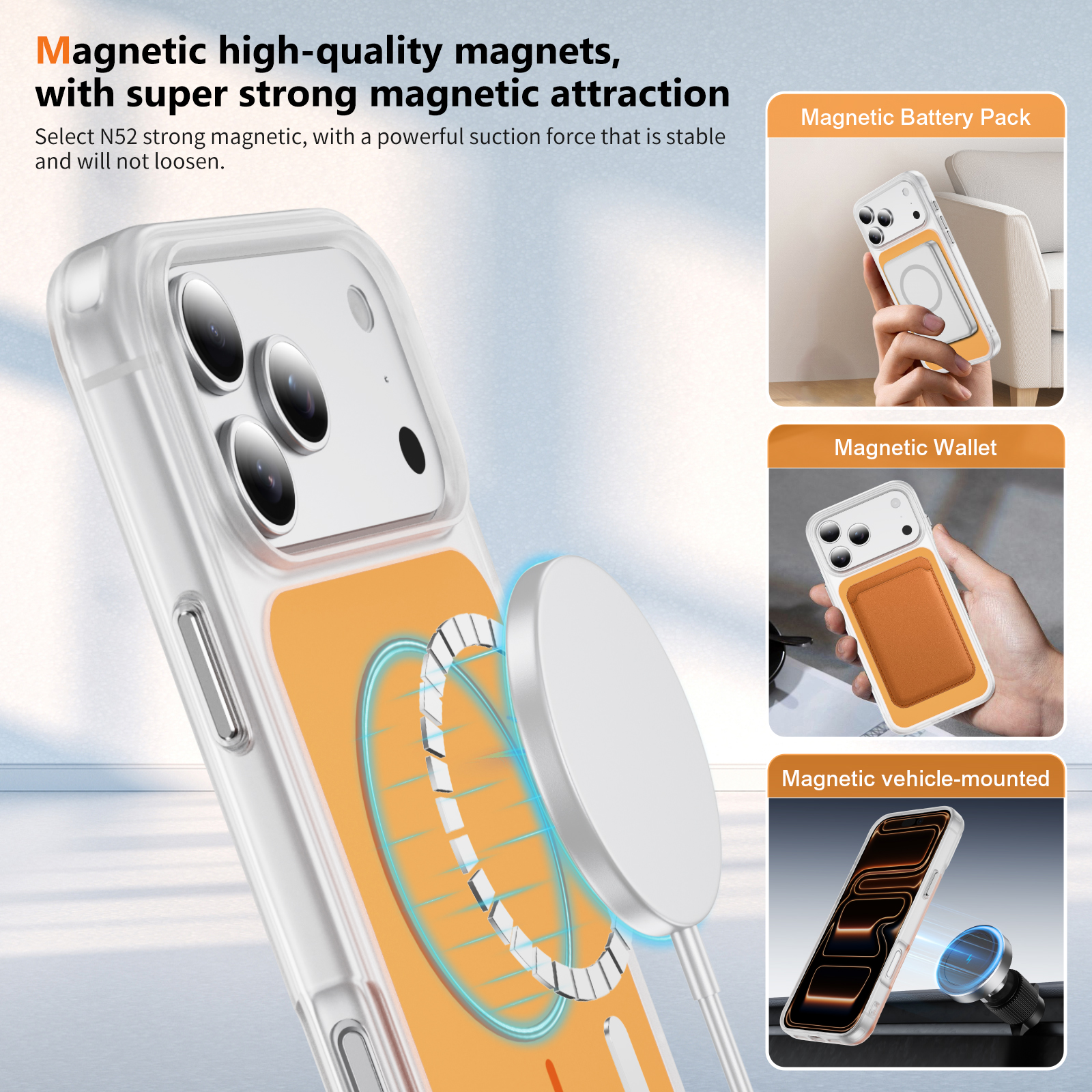 Soft-Touch Magnetic Shockproof TPU + PC Phone Case - Image 5