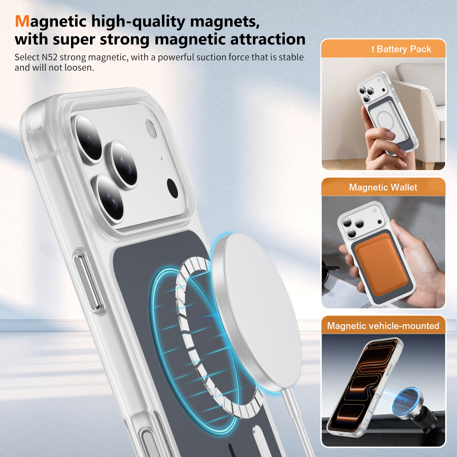 Soft-Touch Magnetic Shockproof TPU + PC Phone Case - Image 6