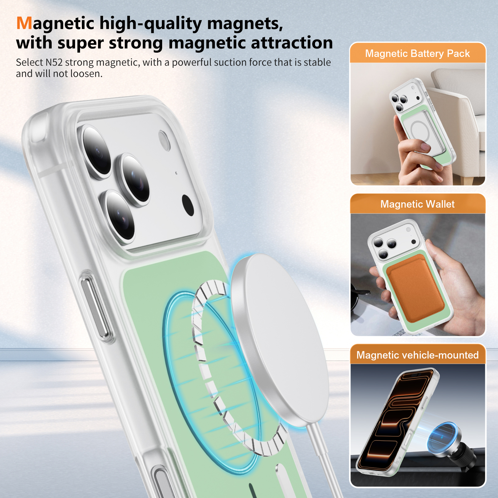 Soft-Touch Magnetic Shockproof TPU + PC Phone Case - Image 7